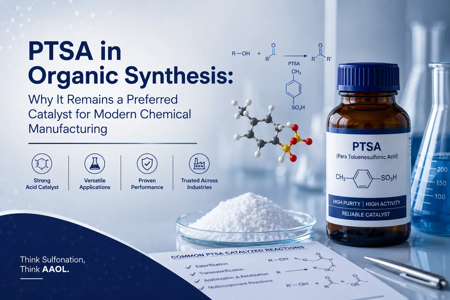 PTSA in Organic Synthesis Why It Remains a Preferred Catalyst for Modern Chemical Manufacturing - AAOL India