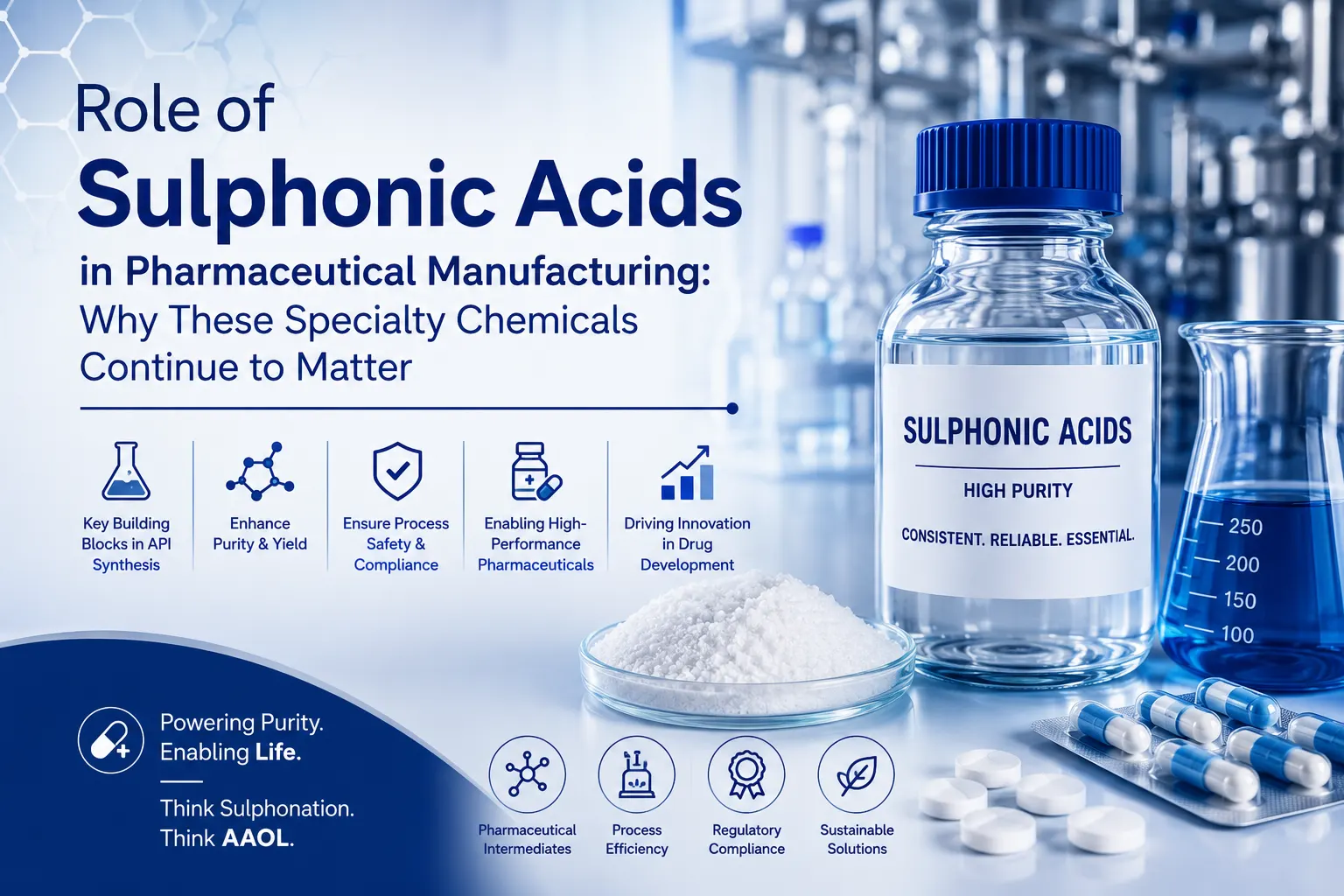 Role of Sulphonic Acids in Pharmaceutical Manufacturing: Why These Specialty Chemicals Continue to Matter 1 Role of Sulphonic Acids in Pharmaceutical Manufacturing: Why These Specialty Chemicals Continue to Matter - Blog Banner