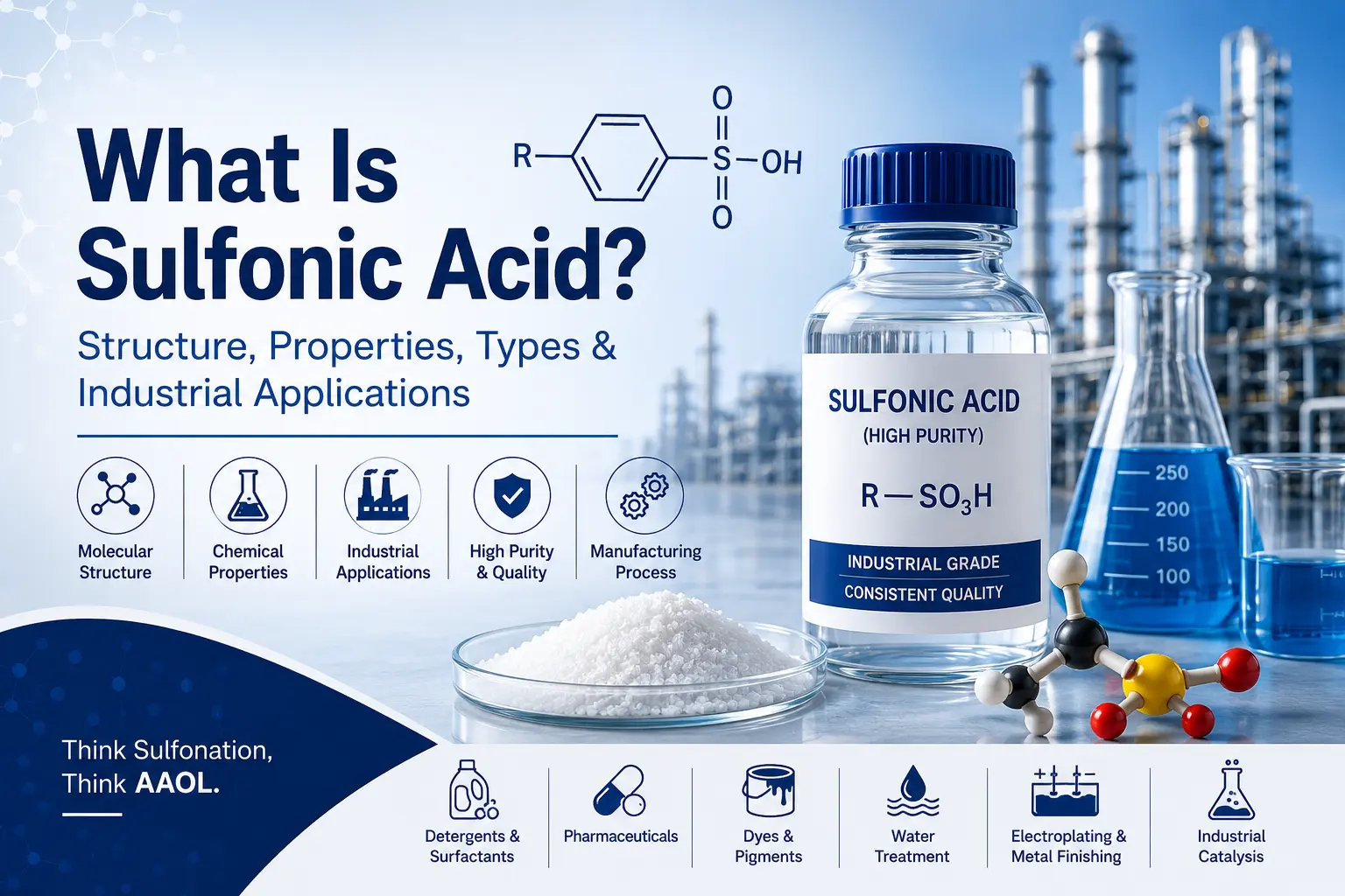 What Is Sulfonic Acid Structure, Properties, Types & Industrial Applications - Banner Blog Image